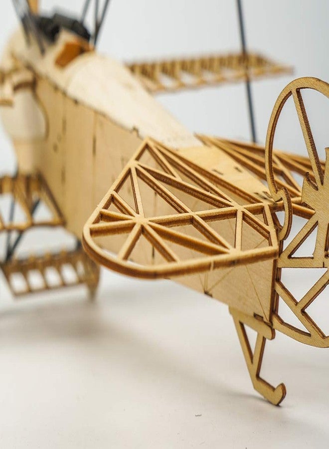 Viloga 3D Wooden Puzzles DIY Fokker DR1 Triplane Model Aircraft Kit, Laser Cut Balsa Wood Model Airplane Kits to Build for Adults, WW1 Wooden Models Airplane Jigsaw Puzzles for Home Decoration Birthday Gift - Image 4